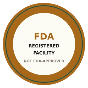 FDA registered facility, not FDA approved
